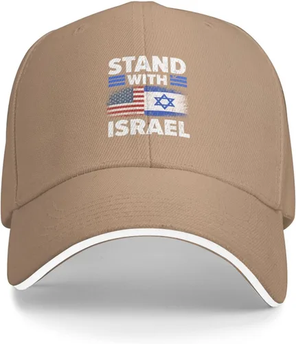 Vista 14 de Kkaingg Stand with Israel USA Flags, Support Israeli Baseball Cap Women Trucker Hat Men Dad Hat Adjustable Snapback Hat Black