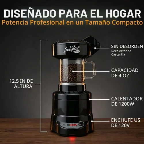 Vista 6 de SR540 Tostador Automático de Granos de Café Tueste Café en Casa Ajustes de Calor Variables Control de Ventilador de Convección Pantalla
