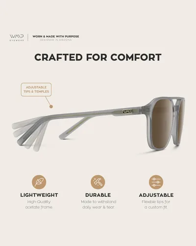 Vista 4 de WearMe Pro Gafas de sol rectangulares polarizadas de doble puente para hombre