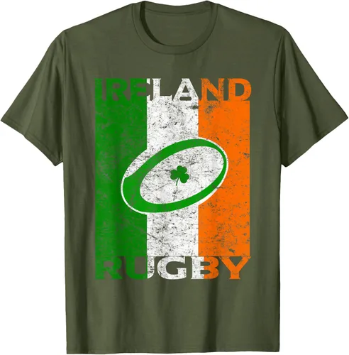 Vista 46 de Camiseta de rugby irlandés con la bandera de Irlanda, regalo vintage Negro