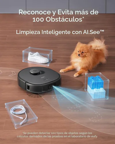 Vista 4 de eufy X10 Pro Omni - Robot aspirador y trapeador, succión de 8,000 Pa, elevación automática y detección de alfombras, evita obstáculos, lavado