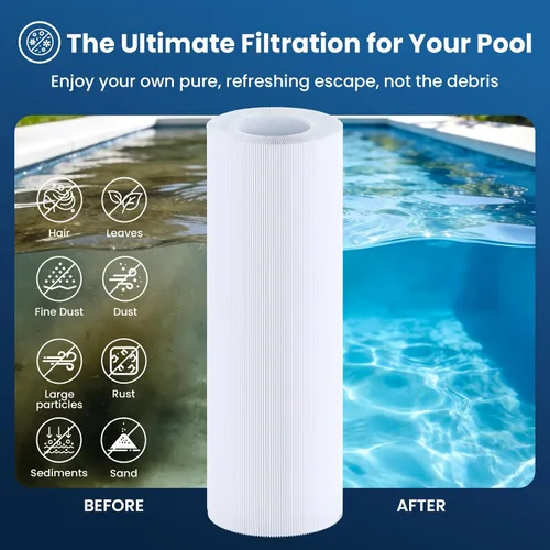 Vista 7 de PELLUCID Filtro de piscina CC100 compatible con CCRP100, PAP100, PAP100-4, C-9410, R173215, Filbur FC-0686, 59054200, 160316, 160354, Predator