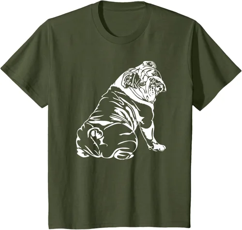 Vista 10 de Gracioso Bulldog Inglés playera perro Hund playera regalo, Azul (Heather blue)
