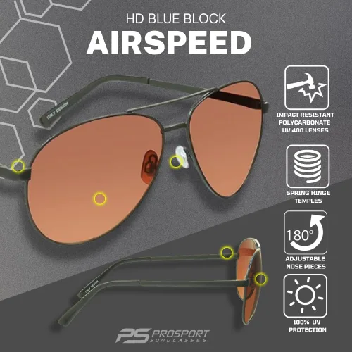 Vista 4 de proSPORT Gafas de sol HD con bloqueadores de luz azul para hombre y mujer