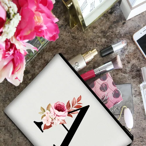Vista 4 de Vavabox A-Z Bolsa de Maquillaje Personalizada, Regalos de Cumpleaños para Mujeres y Mamá, Regalos para la Mejor Amiga, Bolso Cosmético para Novia