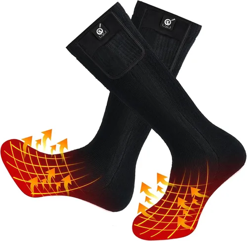 Vista 16 de SNOW DEER Calcetines calefactables, calentador de pies eléctrico con batería recargable para hombres y mujeres, invierno, esquí, caza, camping
