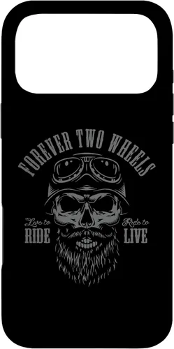 Vista 22 de Forever Two Wheels Biker Skull with Beard Motorcycle Design - Carcasa para iPhone 17