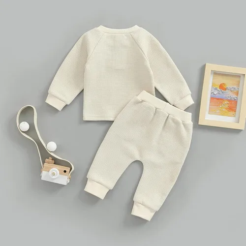 Vista 7 de CIYCUIT Conjunto de sudadera de manga larga y pantalones para bebé niño pequeño