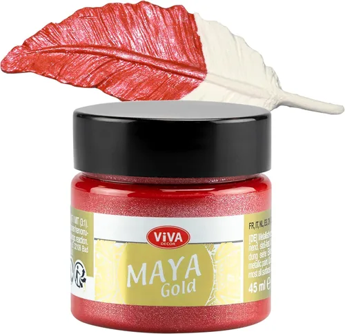 Vista 17 de Viva Decor Maya Gold (verde manzana) 1.52 onzas líquidas - Pintura acrílica metálica brillante para trabajos creativos en madera, vidrio