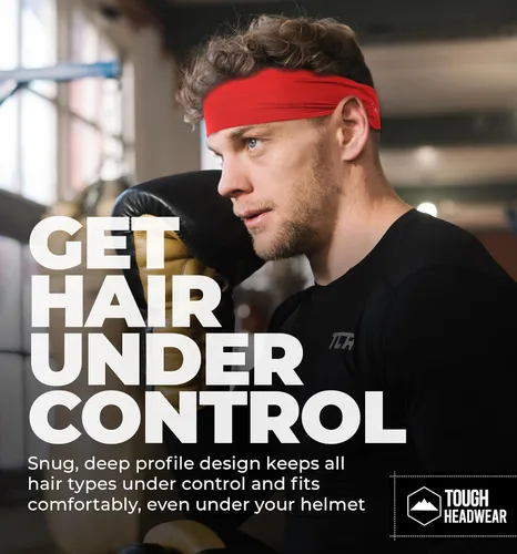 Vista 6 de Tough Headwear Tough Outfitters Headband for Men - Mens Headbands - Working Out Sports Performance Head Bands - Athletic Cycling Running Sweat Band