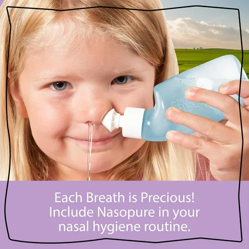 Vista 3 de Dr. Hana's Nasopure The"Nicer Neti Pot" Paquetes de sal tamponada Alivio de alergias y congestiones, lavado nasal, 1
