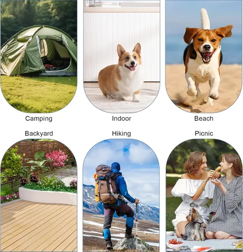 Vista 6 de Cama elevada para mascotas con malla transpirable, cama plegable para perro, cuna elevada para mascotas con bolsa de transporte, catre portátil