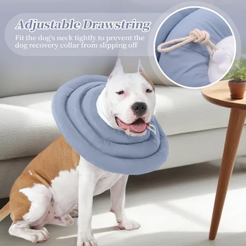 Vista 5 de IDOMIK - Collar de recuperación para perros, cono suave impermeable para perros después de la cirugía Comfy Protective Elizabethan Collar