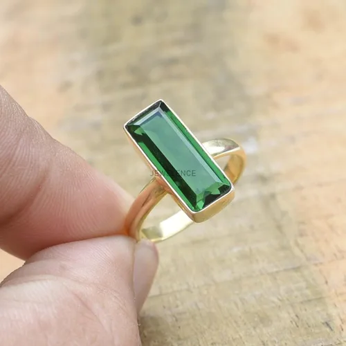 Vista 2 de Anillo de plata de ley maciza superpuesta de oro amarillo de 18 quilates para mujer, anillo de compromiso de plata esterlina, juego de bisel