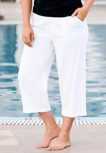 Vista 5 de Ellos Pantalones capri con cordón y mezcla de lino para mujer