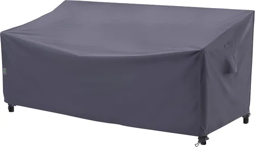 Vista 12 de F&J Outdoors Funda impermeable resistente a los rayos UV para sofá de patio de 2 plazas, resistente, color beige, 58" de ancho x 35" de profundidad