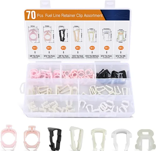 Vista 17 de GOOACC 100 piezas de 10 tamaños de clip de moldura de resorte de metal clip universal de sujeción de cuerpo de automóvil compatible con GTI, Jetta