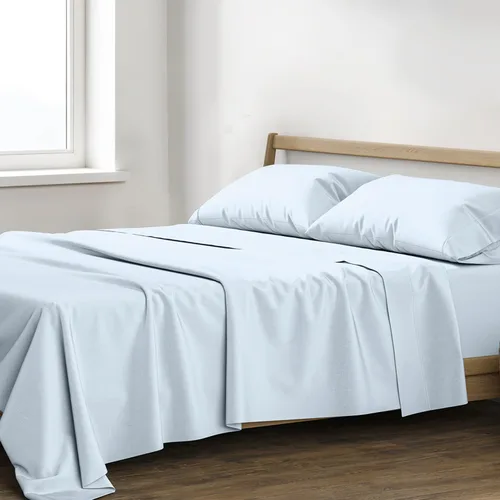 Vista 15 de XOOX Linen Juego de sábanas 100% algodón egipcio, sábanas de lujo de 1200 hilos de algodón egipcio tamaño Queen (4 piezas, gris claro), suave como