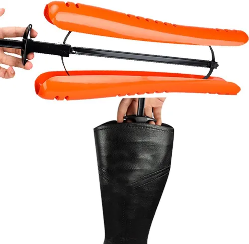 Vista 7 de NewFerU Soporte para moldeador de eje de árbol de botas, soporte reutilizable, ajustable, para botas altas (L 16.5 pulgadas, naranja)