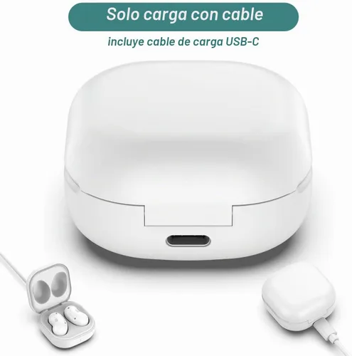 Vista 3 de Kissmart Funda de carga para auriculares Galaxy Buds Live SM-R180 (blanco)