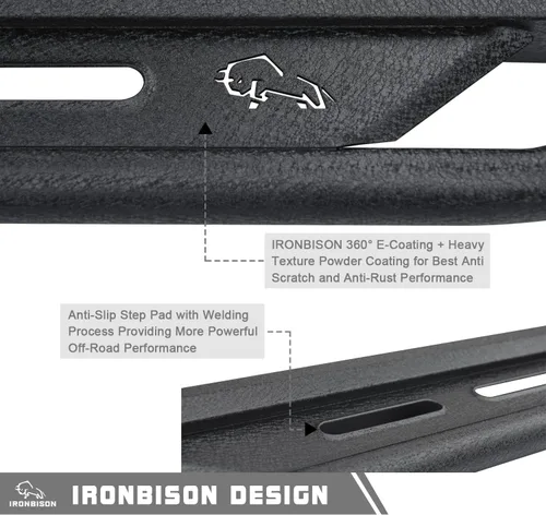 Vista 5 de IRONBISON Estribos laterales para camiones Titan Crew Cab 2004-2026