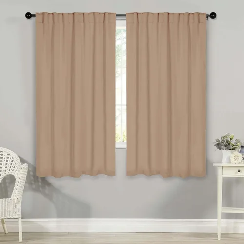 Vista 39 de BLUENILEMILLS Paneles de cortinas opacas para oscurecer la habitación con bolsillo para barra/pestañas traseras, cortinas perfectas para ventanas