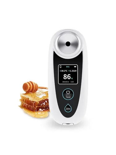 Vista 8 de Refractómetro digital Brix, ±0.1%, Precisionwith ATC, recargable y portátil, para frutas, jugos, verduras y elaboración casera