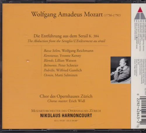 Vista 2 de Mozart - Die Entführung aus dem Serail Y. Kenny L. Watson P. Schreier Gamlich Salminen Reichman Zürich Opera Harnoncourt
