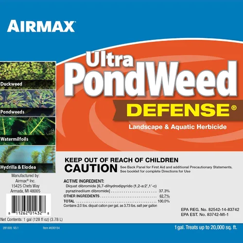 Vista 2 de Airmax Ultra Pondweed Defense - Mata malezas acuáticas y plantas, fácil aplicación en aerosol para limpiar y limpiar agua de estanque grande y lago