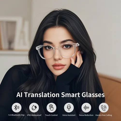 Vista 2 de Lentes inteligentes de traducción AI para hombres y mujeres, lentes que cambian de color, lentes de traducción en tiempo real, traducción de fotos