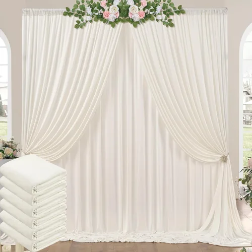 Vista 130 de Cortinas de fondo negras negras sin arrugas para fiestas, cortinas de tela gruesa para telón de fondo de fotos para cumpleaños, bodas, baby shower