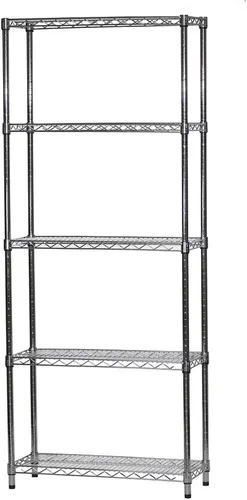 Vista 2 de Shelving Inc. Estantería de alambre cromado de 12 pulgadas de profundidad x 30 pulgadas de ancho x 54 pulgadas de alto con estantes de 5 niveles