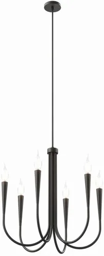 Vista 3 de Modway Penrose - Lámpara de araña de 6 luces, color negro, 25 x 25 x 72 pulgadas