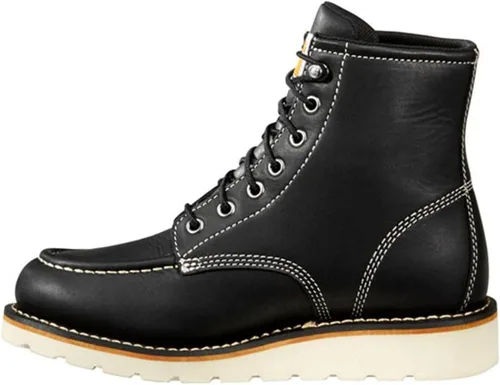 Vista 3 de Carhartt Botines de cuña de 6 pulgadas impermeables con punta suave para mujer, Negro