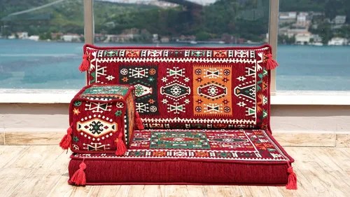 Vista 2 de arabicsofa Juego de sofá de asiento marroquí Majlis – Cojín modular de asiento con almohada de respaldo