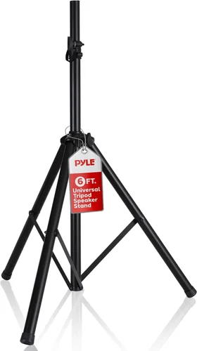 Vista 3 de Pyle Soporte universal para altavoz con montaje de trípode de alta resistencia y altura ajustable de 40" a 71", inserto compatible de 35mm