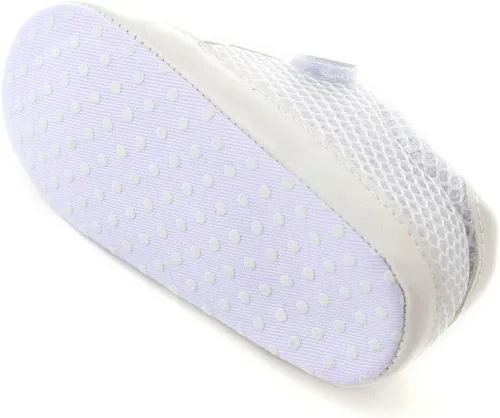 Vista 5 de Clowora Zapatos para bebés y niñas con suela de goma antideslizante, zapatos de cuna para recién nacidos, mocasines planos.