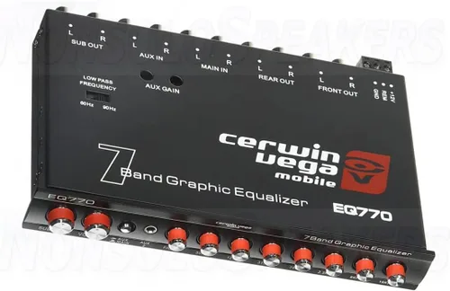 Vista 3 de Cerwin-Vega EQ770 Ecualizador paramétrico de 7 bandas con entrada auxiliar
