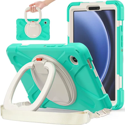 Vista 167 de 360 Rotation Case for Galaxy Tab ActivePro/Tab Active4 Pro/Active 5 Pro 10.1" Sturdy Cover Rotate Ring Stand Shoulder Carrying Strap Hand Strap