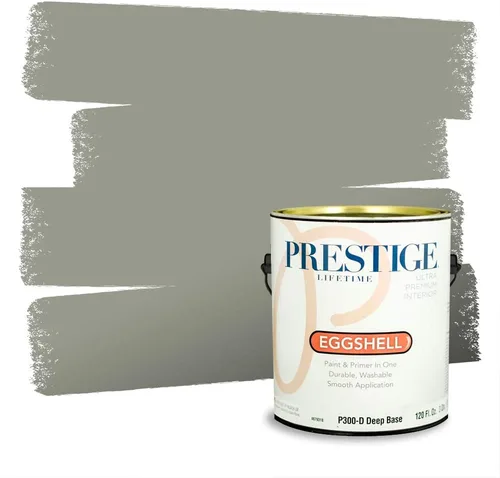 Vista 147 de Prestige Paints - Pintura exterior e imprimación en uno, 1 galón, plano, compatibilidad comparable con el color menta «Whipped Mint» de Behr