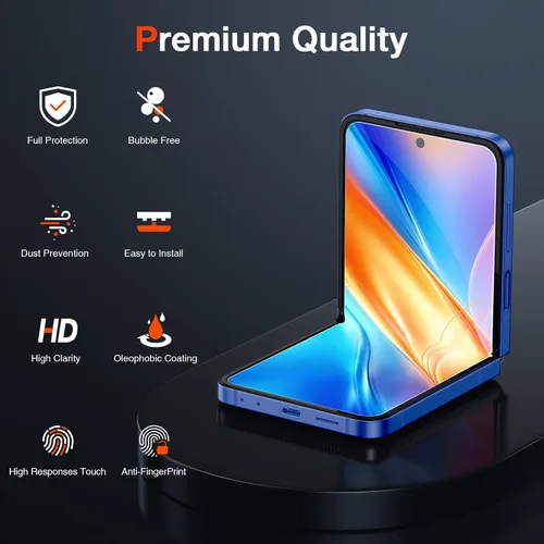 Vista 3 de LK 3 Pack for Samsung Galaxy Z Flip 8/ Flip 7 Screen Protector Not Glass Support Fingerprint Unlock Bubble Free, with Easy Installation Tool, 3D