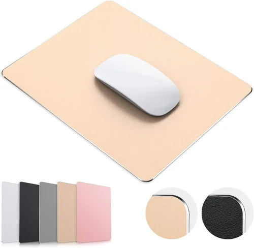 Vista 10 de Alfombrilla de mouse, de aluminio duro de metal negro, de doble cara, impermeable, de control rápido y preciso, alfombrilla de mouse para oficina