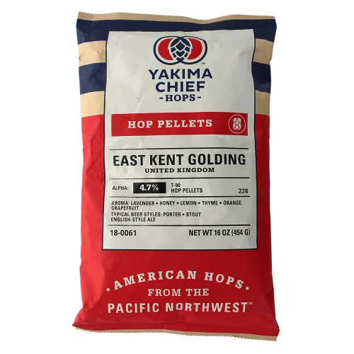 Vista 5 de Strange Brew HOZQ8-1122 UK East Kent Goldings Hop Pellets - 1 libra