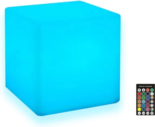 Vista 8 de Luz LED en cubo, luz nocturna inalámbrica de 4 pulgadas para niños, lámpara de estado de ánimo recargable con 16 colores cambiantes, cubo cósmico