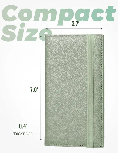Vista 86 de Yarnic Funda para chequera personal, soporte para chequera con soporte para bolígrafo y divisor de plástico transparente integrado para cheques Rosa