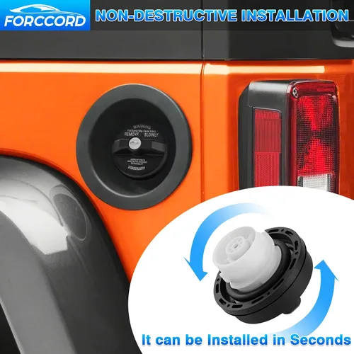 Vista 7 de Tapa de Gas con Bloqueo para Combustible Ajuste Personalizado para 03-22 23 24 25 26 Jeep Wrangler (TJ/LJ/JK/JK/JL/JLU/JT) Tapa de Gas con Bloqueo