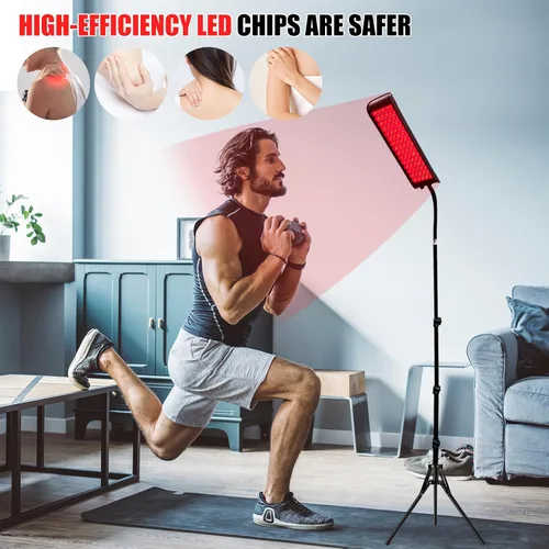 Vista 4 de Terapia de luz roja para cuerpo y cara, lámpara de terapia de luz infrarroja roja cabpay con soporte LED de 660 nm terapia de luz roja y dispositivo