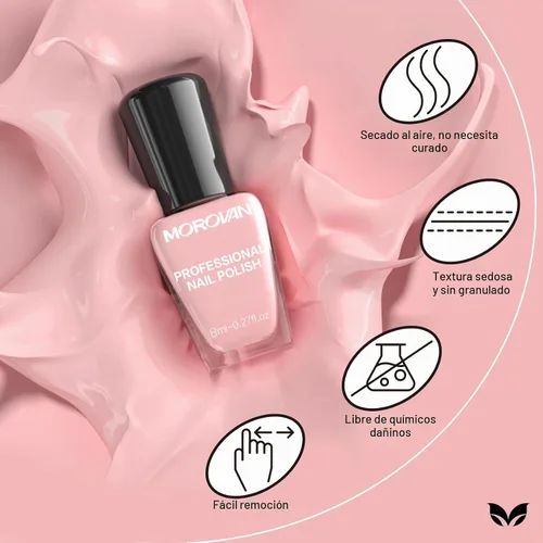 Vista 3 de Morovan - Juego de esmalte de uñas rosa: kit de esmalte de uñas para dedos en tonos burdeos otoñal, vino tinto oscuro, rojo cereza, rosa intenso