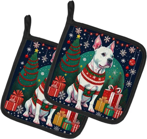 Vista 13 de Affenpinscher - Par de soportes para ollas de Navidad