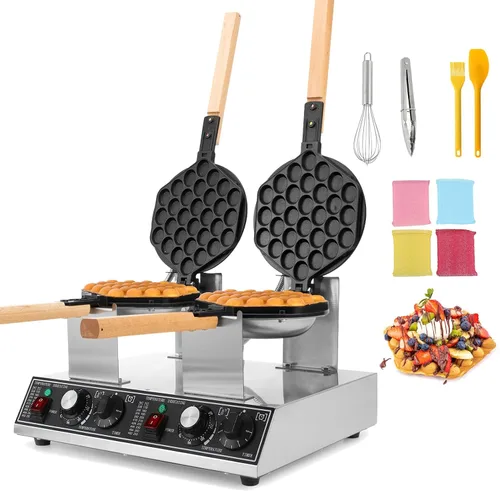 Vista 8 de Dyna-Living Burbuja Waffle Maker Comercial Bubble Waffle Iron 1400W Máquina eléctrica de acero inoxidable Hong Kong, máquina de gofres de hojaldre